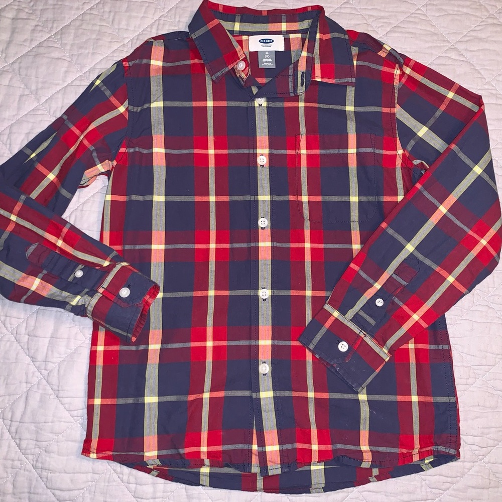 2/$15 Boys plaid button down